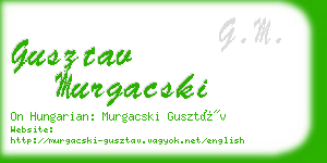 gusztav murgacski business card